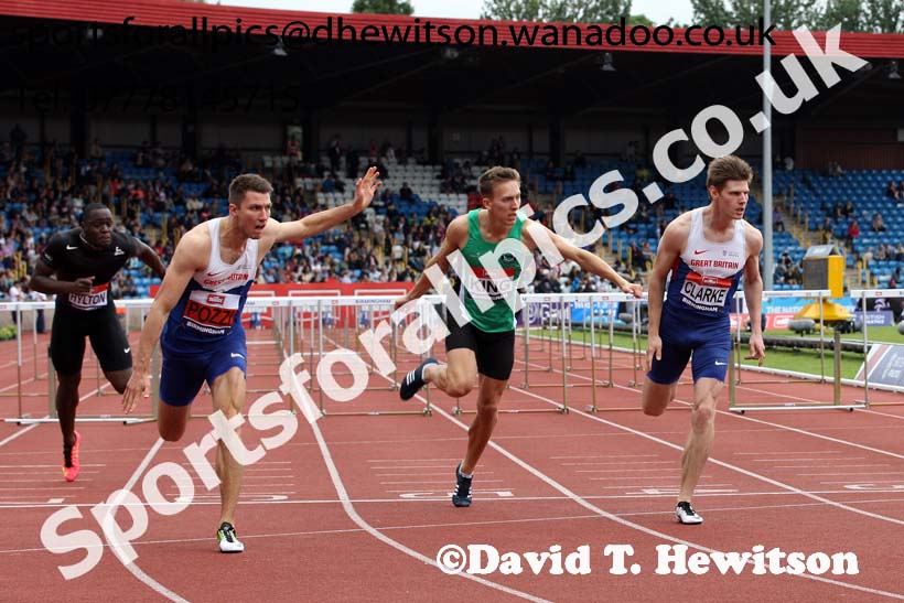 Mens 110 metres hurdles, British Championships, Birmingham. Photo: David T. Hewitson/Sports for All Pics